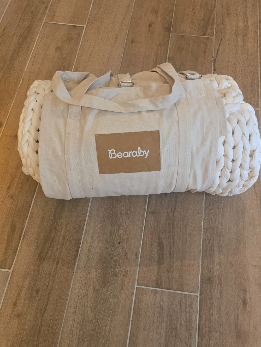 New Bearaby Cotton Napper Cooling Weighted Blanket with Duffel Bag White 10LB